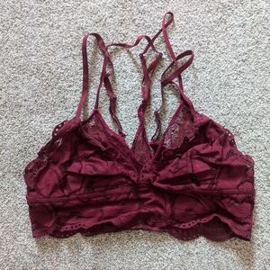 Aerie Lace Bralette in Burgandy